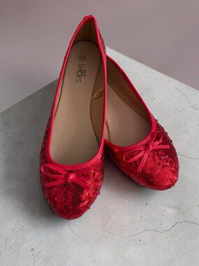 18SHOES Women’s Red Sequin Ballet Flats Size 9/10